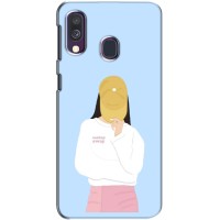 Силиконовый Чехол на Samsung Galaxy A40 2019 (A405F) с картинкой Стильных Девушек (Желтая кепка)