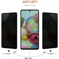 Захисне скло Privacy 5D (full glue) (тех.пак) для Samsung Galaxy A41 – Чорний