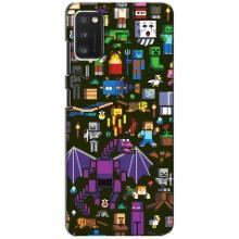 Чехол Майнкрафт на Samsung Galaxy A41 (A415) (AlphaPrint) Minecraft (Коллаж Майнкрафт)