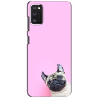 Бампер для Samsung Galaxy A41 (A415) с картинкой "Песики" (Собака на розовом)
