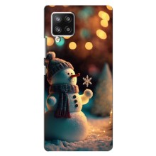 Чехлы на Новый Год Samsung Galaxy A42 – Снеговик праздничный