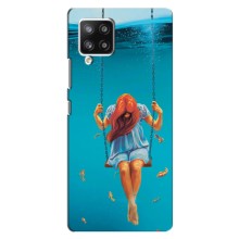 Чехол Стильные девушки на Samsung Galaxy A42 – Девушка на качели