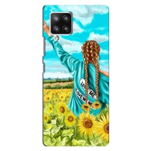 Чехол Стильные девушки на Samsung Galaxy A42 (Девушка на поле)