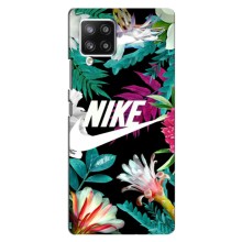 Силіконовый Чохол на Samsung Galaxy A42 з картинкою НАЙК – Квітковий Nike