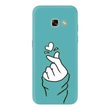 Чехлы (Знак сердечка) на Samsung Galaxy A5 2017 / A520 / A520F – Сердечко на бирюзовом