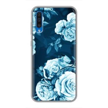 Чехлы (ART) Цветы на Samsung Galaxy A50 2019 (A505F) (VPrint) (Голубые Бутоны)