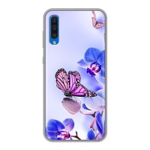 Чехлы с Цветами для Samsung Galaxy A50 2019 (A505F) (VPrint) (Бабочка на цветочке)