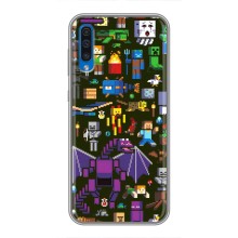 Чехол Майнкрафт на Samsung Galaxy A50 2019 (A505F) (AlphaPrint) Minecraft (Коллаж Майнкрафт)