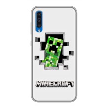 Чехол Майнкрафт на Samsung Galaxy A50 2019 (A505F) (AlphaPrint) Minecraft (крипер Майнкрафт)