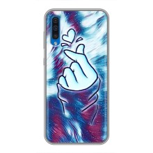 Чехол с принтом для Samsung Galaxy A50 2019 (A505F) (AlphaPrint - Знак сердечка) – Радужное сердце