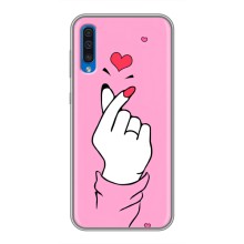 Чехол с принтом для Samsung Galaxy A50 2019 (A505F) (AlphaPrint - Знак сердечка) – Знак Love