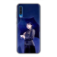 Чехлы Венсдей на Samsung Galaxy A50 2019 (A505F) Уэнсдей (AlphaPrint) (Уэнздей с зонтом)