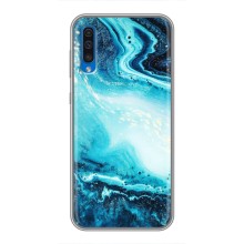 Мраморный чехол на Samsung Galaxy A50 2019 (A505F) (VPrint) (Голубой мрамор)