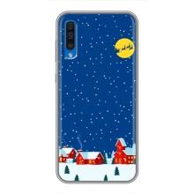 Силиконовый бампер на рождество для Samsung Galaxy A50 2019 (A505F) (Город в снегу)