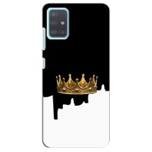 Чехол (Корона на чёрном фоне) для Самсунг Галакси А51 5G – Золотая корона