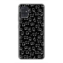 Чохол на тематику: Коти для Samsung Galaxy A51 5G (A516) (Котики на чорному)