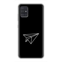 Чохол з картинками на чорному фоні для Samsung Galaxy A51 5G (A516) (Літак)