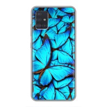 Чохол з принтом для Samsung Galaxy A51 5G (A516) - (Прикольні) (AlphaPrint) (Сині метелики)