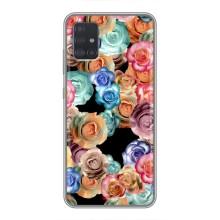 Чохли з тематикою "КВІТИ" на Samsung Galaxy A51 5G (A516) (Квіти на чорному)