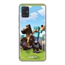 Чохли для Samsung Galaxy A51 5G (A516) (Персонажі МайнКрафт) (На коні)
