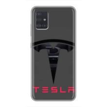 Силіконовий бампер з картинкою машини на Samsung Galaxy A51 5G (A516) (Logo TESLA)