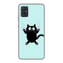 Силіконовий чохол з котиком для Samsung Galaxy A51 5G (A516) (Падаючий кіт)