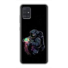 Силіконовый Чохол з принтом "Космонавти" на Samsung Galaxy A51 5G (A516) (В руках земля)