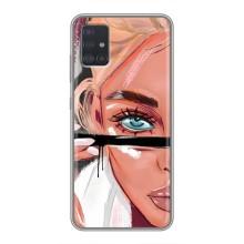 Силіконовый Чохол на Samsung Galaxy A51 5G (A516) з картинкой Модных девушек (Дівчина та вії)