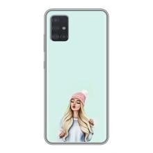 Силіконовый Чохол на Samsung Galaxy A51 5G (A516) з картинкой Модных девушек (В шапці)
