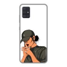 Силіконовый Чохол на Samsung Galaxy A51 5G (A516) з картинкой Модных девушек (У зеленому)