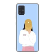 Силіконовый Чохол на Samsung Galaxy A51 5G (A516) з картинкой Модных девушек (Жовта кепка)