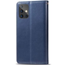 Кожаный чехол книжка GETMAN Gallant (PU) для Samsung Galaxy A51 – Синий