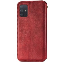 Шкіряний чохол-книжка GETMAN Cubic (PU) для Samsung Galaxy A51 – Червоний