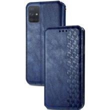 Шкіряний чохол-книжка GETMAN Cubic (PU) для Samsung Galaxy A51 – Синій