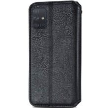 Шкіряний чохол-книжка GETMAN Cubic (PU) для Samsung Galaxy A51 – Чорний