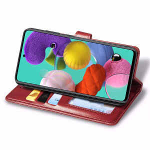 Кожаный чехол-книжка GETMAN Gallant (PU) для Samsung Galaxy A51 – Красный