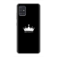 Чехол (Корона на чёрном фоне) для Самсунг Галакси А51 (Белая корона)