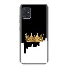 Чехол (Корона на чёрном фоне) для Самсунг Галакси А51 (Золотая корона)