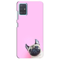 Бампер для Samsung Galaxy A51 (A515) с картинкой "Песики" (Собака на розовом)