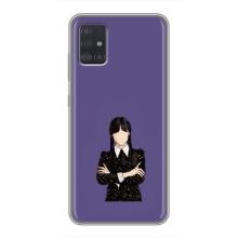 Чехлы Венсдей на Samsung Galaxy A51 (A515) Уэнсдей (AlphaPrint) (Уэнздей в черном)