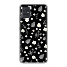 Чехлы с тематикой "ЦВЕТЫ" на Samsung Galaxy A51 (A515) (цветение на чорном)
