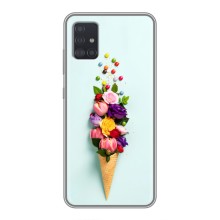 Чехлы с тематикой "ЦВЕТЫ" на Samsung Galaxy A51 (A515) (Цветок-мороженное)