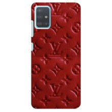 Текстурный Чехол Louis Vuitton для Самсунг Галакси А51 (Красный ЛВ)