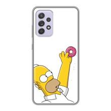 Чехол с Симпсонами для Samsung Galaxy A52 5G (A526) (VPrint) (Гомер с пончиком)