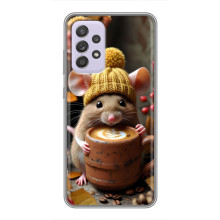 Печатный чехол «Зверята с кофе» для Samsung Galaxy A52 5G (A526) – Медведь с кофе