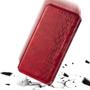 Шкіряний чохол-книжка GETMAN Cubic (PU) для Samsung Galaxy A52 4G / A52 5G / A52s – Червоний