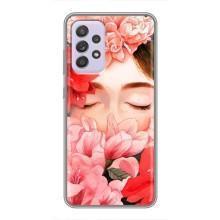 Чехлы (ART) Цветы на Samsung Galaxy A52 (VPrint) (Глаза в цветах)