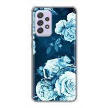 Чехлы (ART) Цветы на Samsung Galaxy A52 (VPrint) (Голубые Бутоны)