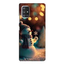 Чехлы на Новый Год Samsung Galaxy A52 (Снеговик праздничный)