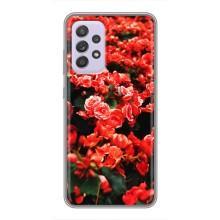 Чехлы с Цветами для Samsung Galaxy A52 (VPrint) (Цветы красные)
